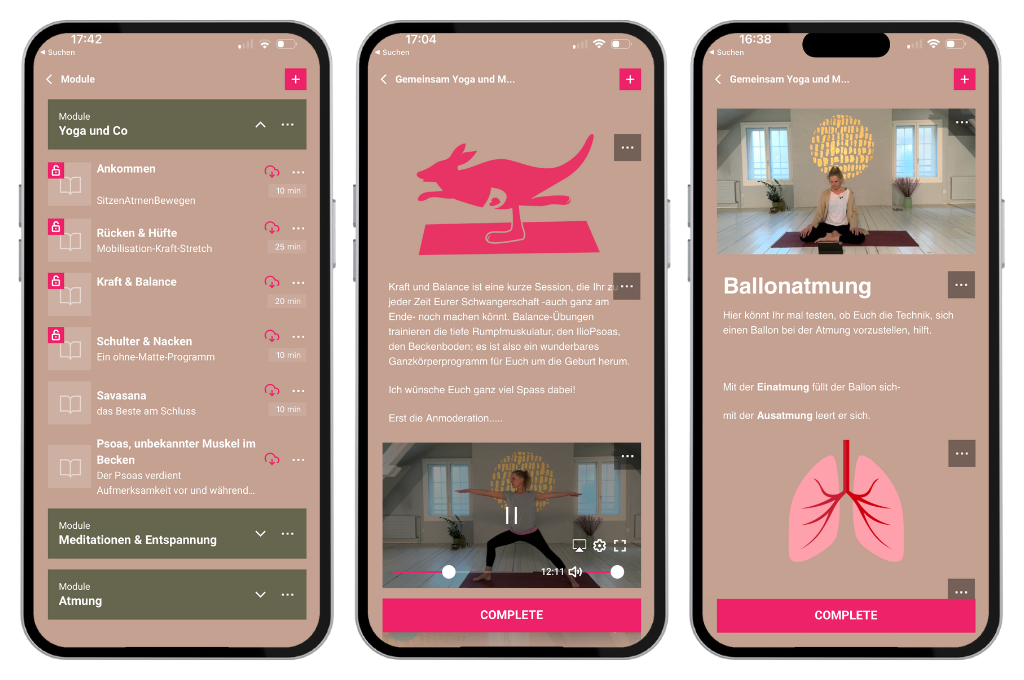 Yogamodul der App "Gemeinsam gebären"